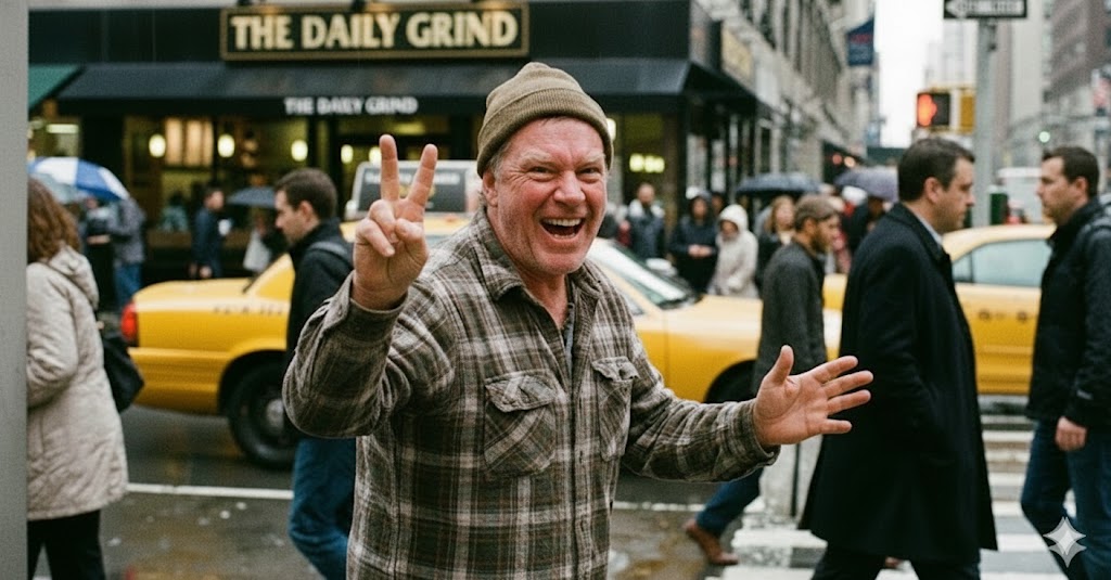 Happy person at peace