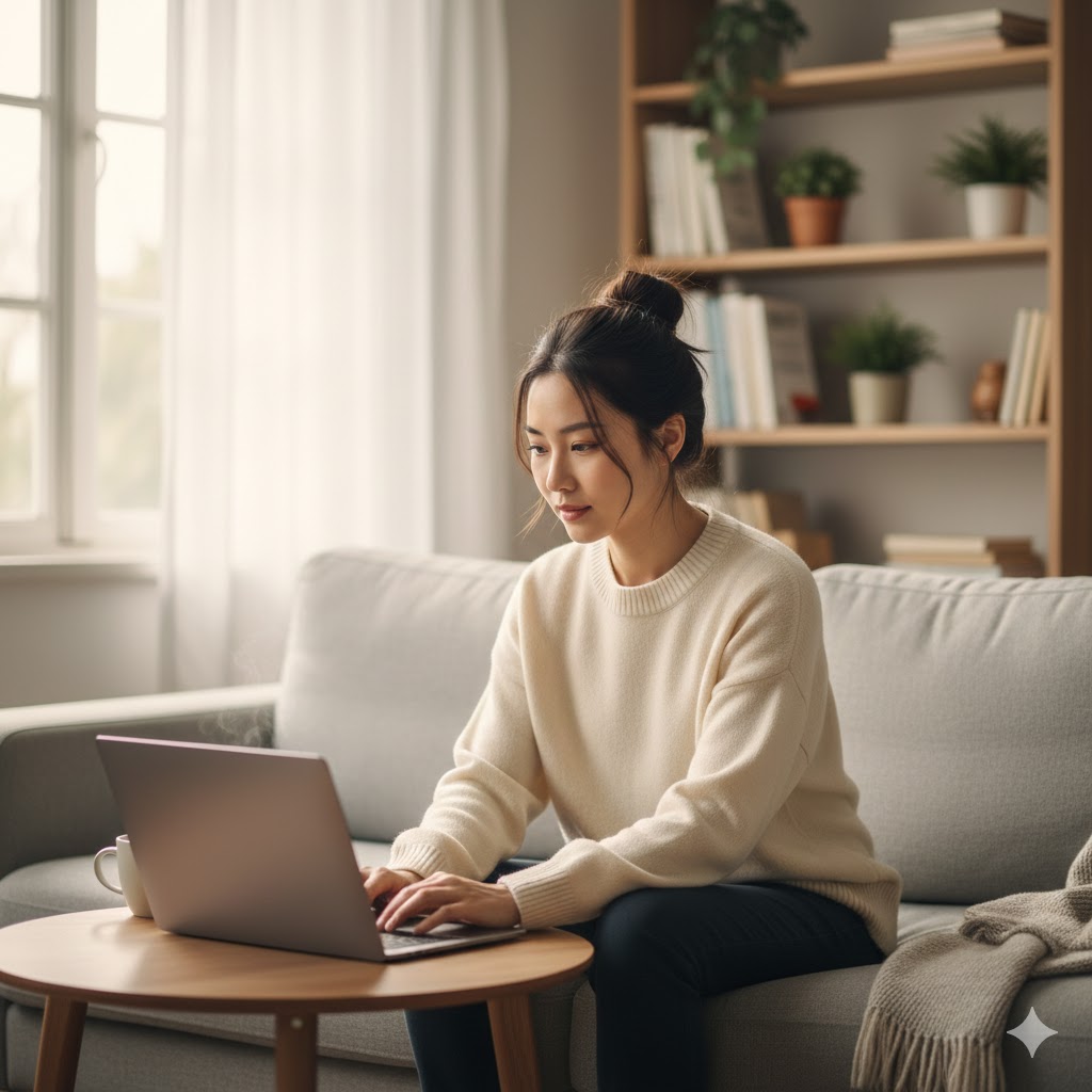 Calm and focused person